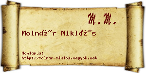 Molnár Miklós névjegykártya