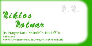 miklos molnar business card